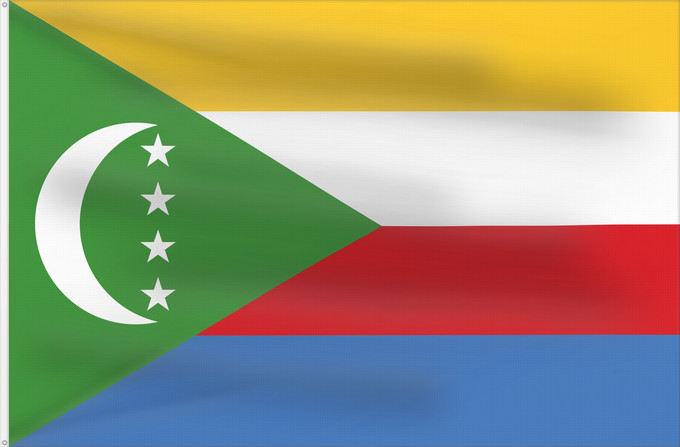 Flag, with two metal eyelets and reinforced hoist: Comoros	Comores	Comoras	Komoren	Comore