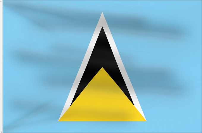 Drapeau, avec deux œillets métalliques et guindant renforcé : Saint Lucia	Sainte-Lucie	Santa Lucía	Saint Lucias	St. Lucia	Santa Llucía	Sent Lisi	სენტ-ლუსიას დროშა	Sen Lusia	Флаг Сент-Люсии	Saint Lucije