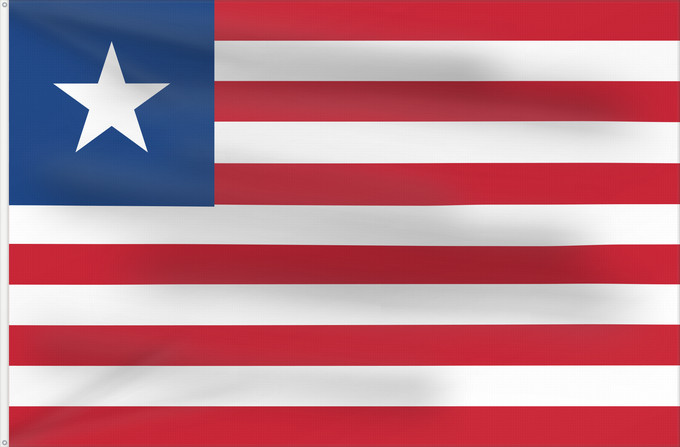 Flag, with two metal eyelets and reinforced hoist: Liberia Libérie پرچم لیبریا Liberian Liberiei Liberije