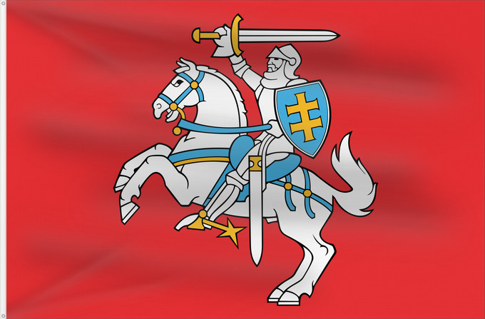 Drapeau, avec deux œillets métalliques et guindant renforcé : Lithuania	Lituanie	Lituania	Litauen	Lituana	Litouwen	Lituânia	Litwy	Litevská vlajka	Litauens	Litovio	Leedu lipp	Liettuan	Liotuáine	Litve	Litvánia	Lietuvas	Tal-Litwanja	Lituaniei	Litvy