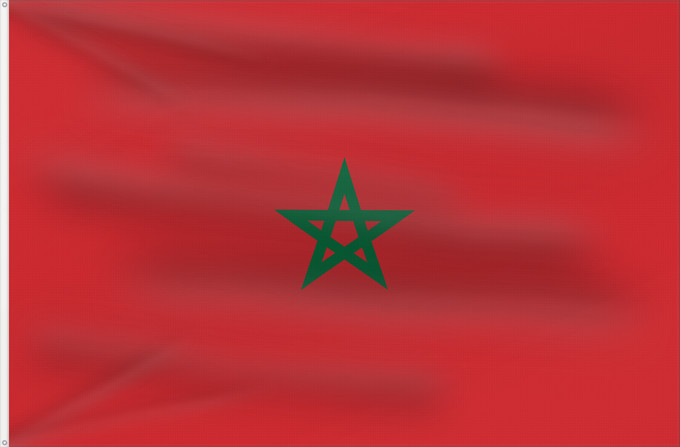 Flag, with two metal eyelets and reinforced hoist: Morocco Maroc Marruecos Marokko Marocco Marrocos Maroka علم المغرب Σημαία του Μαρόκου Maroko Marokoko bandera Marokon דגל מרוקו Marokkó モロッコの国旗 Marokkos flagg Marocului Флаг Марокко Marockos Moroko Drapea do Marok ⴰⵛⵏⵢⴰⵍ ⵏ ⵎⵓⵔⴰⴽⵓⵛ 摩洛哥國旗