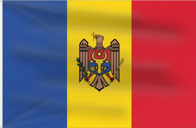 Flag, with two metal eyelets and reinforced hoist: Moldova	Moldavie	Moldavia	Moldawien (Republik Moldau)
