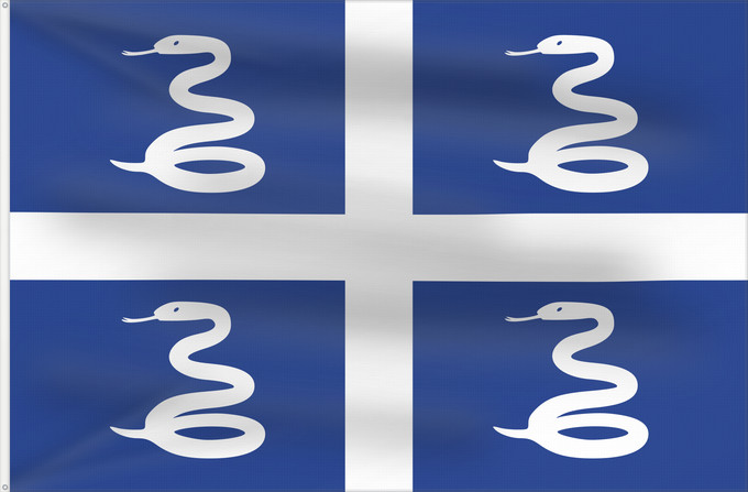 Bandera, con dos ojales metálicos y lado del asta reforzado: Martinique Martinica