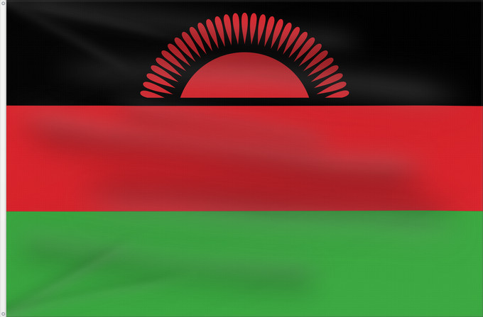 Drapeau, avec deux œillets métalliques et guindant renforcé : Malawi Malaui የማላዊ ሰንደቅ ዓላማ علم ملاوي Malawis Malavio Maláive Mbendera ya Malaŵi Флаг Малави Malavija Malaawi