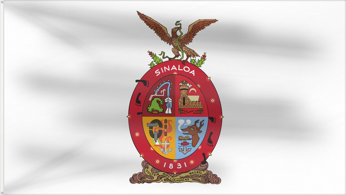 Flag, with two metal eyelets and reinforced hoist: Sinaloa
