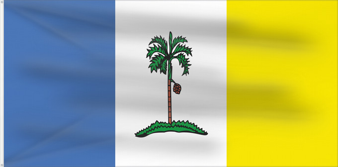 Flag, with two metal eyelets and reinforced hoist: Pulau Pinang