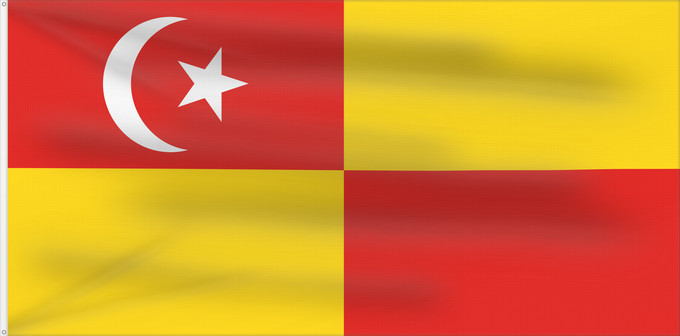 Drapeau, avec deux œillets métalliques et guindant renforcé : Selangor	Selangor 	Malaysian state Selangor