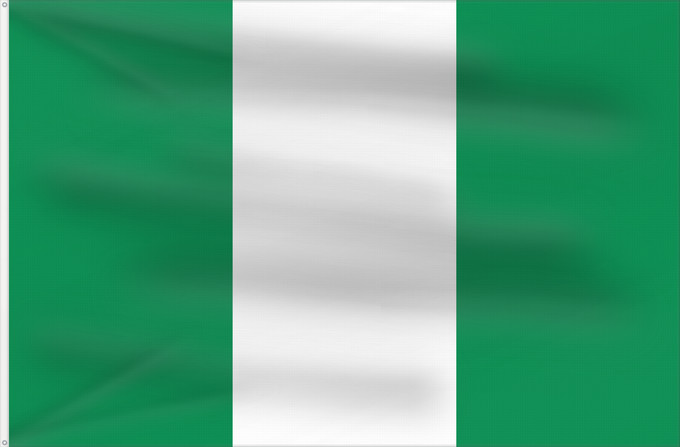 Flag, with two metal eyelets and reinforced hoist: Nigeria Nigéria علم نيجيريا Niĝerio Okoloto nke Naigeria Nijeri Nigerije Државна застава Нигерије Àsìá ilẹ́ Naijiria