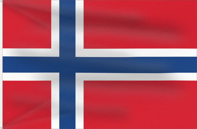 Bandera, con dos ojales metálicos y lado del asta reforzado: Norway	Norvège	Noruega	Norwegen	Norvegia	Noorwegen	Norwegii	علم النرويج	Сцяг Нарвегіі	Banniel Norvegia	Norska	Norwy	Norges	Norvegio	Norjan	Noregs	Norveške	Norski fáninn	노르웨이의 국기	Norvegiae	Norges flagg	Det norske flagget	Þjóðfáni Noregs	Norgga leavga	Прапо