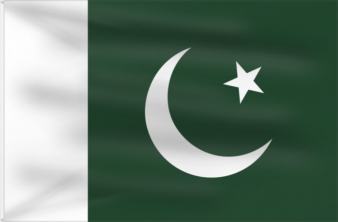 Flag, with two metal eyelets and reinforced hoist: Pakistan	 Pakistan	Pakistán	Paquistão	علم باكستان	পাকিস্তানের জাতীয় পতাকা	পাকিস্তানর ফিরালহান	Pakistano	पाकिस्तान का ध्वज	ପାକିସ୍ତାନୀ ଝଣ୍ଡା	ਪਾਕਿਸਤਾਨ ਦਾ ਕੌਮੀ ਝੰਡਾ	د پاکستان بيرغ	Флаг Пакистана	Pakistana	பாக்கித்தான் கொடி	Прапор Пакистану	پاکستان کا پرچم