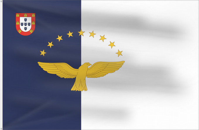 Drapeau, avec deux œillets métalliques et guindant renforcé : Azores Azores flag Açores Azoren Azzorre Dos Açores