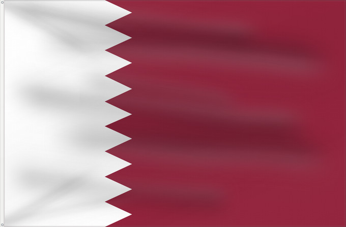 Flagge, mit zwei Metallösen und verstärktem Besatzband: Qatar	Katar	علم قطر	Kataru	Qatarin	Флаг Катара	Katarja	Qatars	Lá cờ Quốc kỳ Qatar