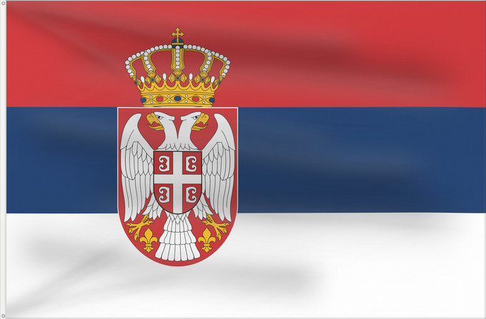 Flag, with two metal eyelets and reinforced hoist: Civil Flag of Serbia Civil flag of Serbia Serbie Serbia Serbien Narodna zastava Srbije Nemzeti zászló szerbia Srbská národná vlajka Kombëtar i Serbisë