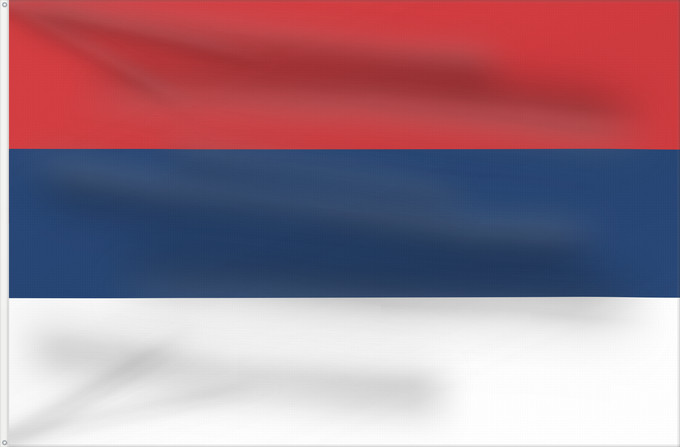 Drapeau, avec deux œillets métalliques et guindant renforcé : Civil Flag of Serbia	Civil flag of Serbia	Serbie	Serbia	Serbien	Гражданско знаме на Сърбия	Народна застава Србије	Narodna zastava Srbije	Nemzeti zászló szerbia	Народный  гражданский  флаг Сербии	Srbská národná vlajka	Kombëtar i Serbisë