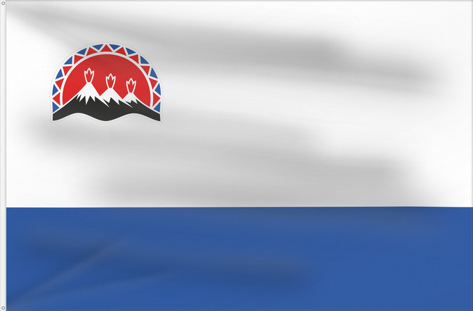 Flag, with two metal eyelets and reinforced hoist: Kamchatka Krai	Kraï du Kamtchatka 	Krai de Kamchatka	Russischen Region Kamtschatka	Флаг Камчатского края