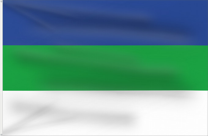 Flag, with two metal eyelets and reinforced hoist: Komi	State Flag of the Komi Republic	République des Komis	República de Komi	Republik Komi	Repubblica di Komi	Коми Республикаса дöрапас	Государственный флаг Республики Коми