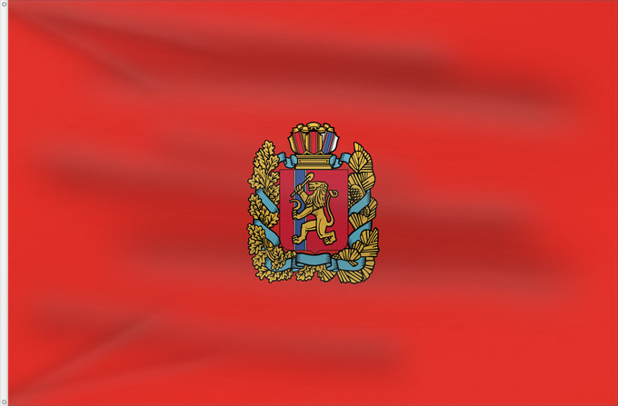 Drapeau, avec deux œillets métalliques et guindant renforcé : Krasnoyarsk Krai	Krasnoyarsk Krai 	Kraï de Krasnoïarsk	Krai de Krasnoyarsk	Krasnoyarsk Kray	флаг Красноярского края