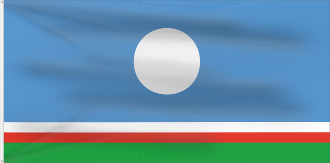 Drapeau, avec deux œillets métalliques et guindant renforcé : Sakha	Sakha (Yakutia) Republic	Sakha (Yakoutie)	República de Sajá (redirige desde Yakutia)	Sakha (Yakutia)	Флаг Саха	Прапор Саха