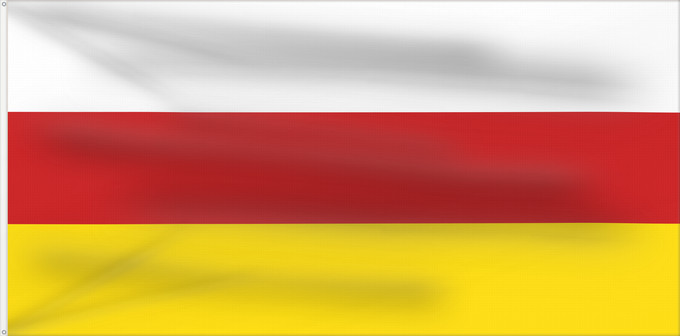 Flagge, mit zwei Metallösen und verstärktem Besatzband: North Ossetia Republic of North Ossetia-Alania North Ossetia-Alania North Osetia-Alania North Ossetia-Alania Nord-Alania Цӕгат Ирыстоны тырыса Флаг Северной Осетии