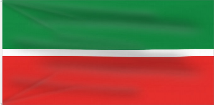 Flagge, mit zwei Metallösen und verstärktem Besatzband: Tatarstan Republic of Tatarstan Tatarstan ou République du Tatarstan Tartaristán Государственный флаг Республики Татарстан Татарстан Республикасының Дәүләт флагы Прапор Республіки Татарстан РФ