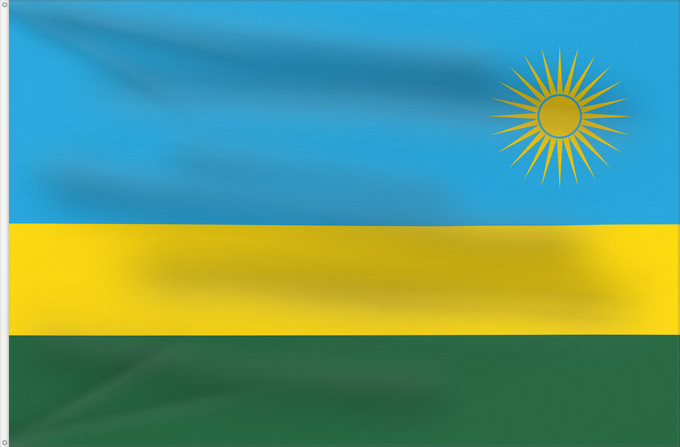 Drapeau, avec deux œillets métalliques et guindant renforcé : Rwanda	Ruanda	রুয়ান্ডার জাতীয় পতাকা	Ruando	پرچم رواندا	Ibendera rya Rwanda	Ruande