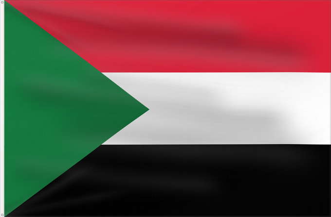 Drapeau, avec deux œillets métalliques et guindant renforcé : Sudan	Soudan	Sudán	Soedan	علم السودان	Sudans