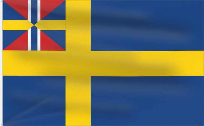 Drapeau, avec deux œillets métalliques et guindant renforcé : Swedish norwegian union