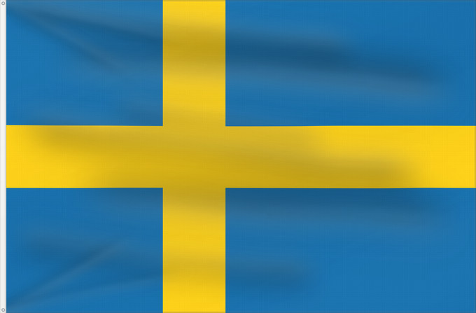 Drapeau, avec deux œillets métalliques et guindant renforcé : Sweden Suède Suecia Schweden Svezia