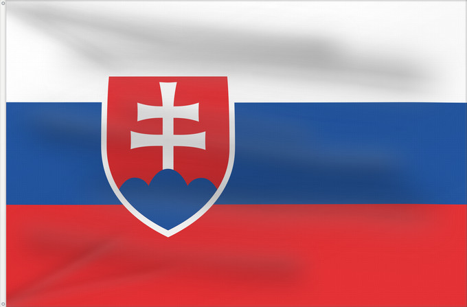 Flag, with two metal eyelets and reinforced hoist: Slovakia	Slovakia. Image from here, colors	Slovaquie	Eslovaquia	Slowakei	Slovacchia	Slowakije	Eslováquia	Słowacji	Сцяг Славакіі	Национално знаме на Словакия	Slovačke	Slovenská vlajka	Slovakiets	Σημαία της Σλοβακίας	Slovaki lipp	Slovakian	Slóvaice	Szlováki