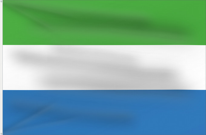 Flag, with two metal eyelets and reinforced hoist: Sierra Leone Sierra Leona Sierra Leones Sieraleono Sierre Leone