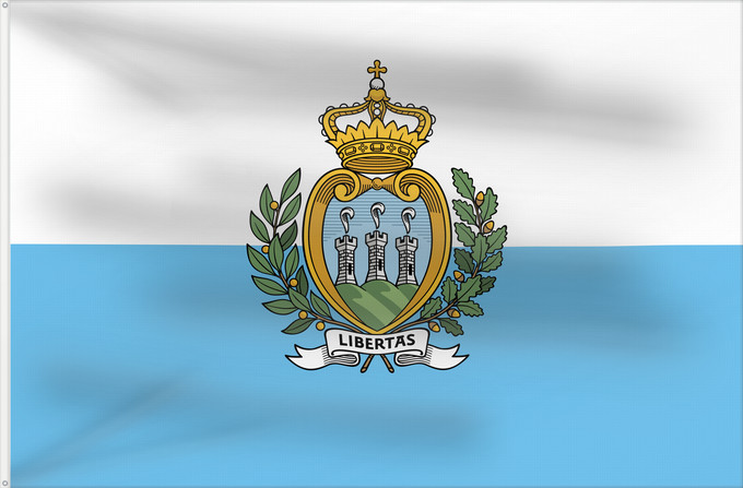 Flagge, mit zwei Metallösen und verstärktem Besatzband: San Marino civil San Marino Saint-Marin