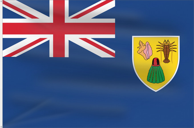 Bandera, con dos ojales metálicos y lado del asta reforzado: Turks and Caicos Islands	Turques et caiques !Îles Turques-et-Caïques	Islas Turcas y Caicos	Turks- und Caicosinseln	Turks e Caicos	Ynysoedd Turks a Caicos	DTurcach agus Caicos	Turks ha Kaykos	Флаг Тёркса и Кайкоса