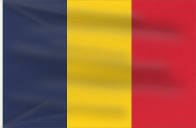 Flag, with two metal eyelets and reinforced hoist: Chad National du Tchad Chad. Proporción 2 3 Tschad Ciad Tsjaad علم تشاد Ĉado Ciadului Čada Tchads