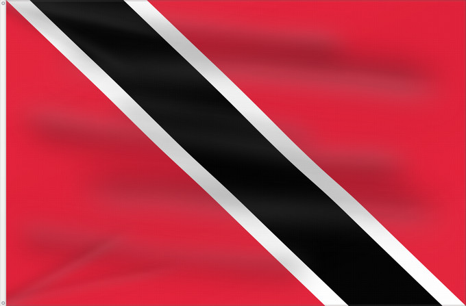 Bandera, con dos ojales metálicos y lado del asta reforzado: Trinidad and Tobago	Trinité-et-Tobago	Trinidad y Tobago	Trinidad und Tobago	Trinidad e Tobago	Trinidad en Tobago	Trindade e Tobago	Trynidadu i Tobago	Trinidad a Tobago	Trinidad og Tobagos	Trinidado kaj Tobago	Trinidadi ja Tobago lipp	Tríonóide agus Tobága
