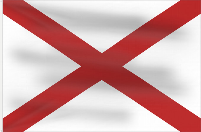 Flag, with two metal eyelets and reinforced hoist: Alabama L Alabama Dell Alabama ᎠᎳᏆᎹ ᎦᏓᏘ De l Alabama Ka hae ‘Alapama アラバマ州の旗 Alabamae Élábéemah Hahoodzo bidah naatʼaʼí Флаг Алабамы Fu‘a o Alapama Američke savezne države Alabame الاباما کا پرچم