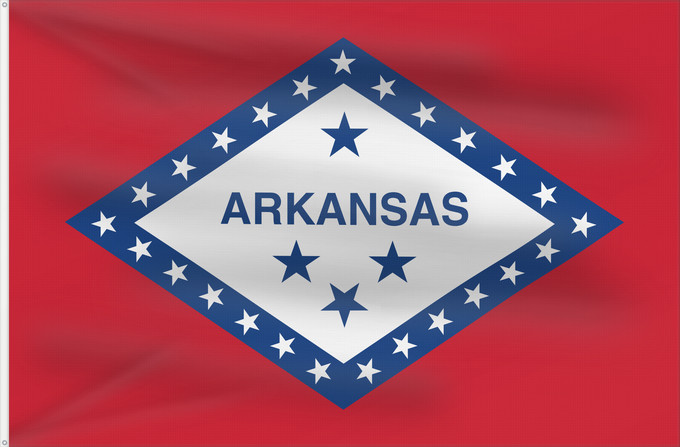 Bandera, con dos ojales metálicos y lado del asta reforzado: Arkansas