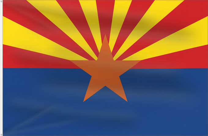 Bandera, con dos ojales metálicos y lado del asta reforzado: Arizona	ᎡᏩᏐᎾ ᎦᏓᏘ