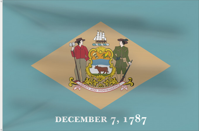 Drapeau, avec deux œillets métalliques et guindant renforcé : Delaware	ᏕᎳᏪᎢ ᎦᏓᏘ	Ka hae Kelawea	Delevariae	Vlagge van Delaware	Déláwee Hahoodzo bidah naatʼaʼí	Флаг Делавэра	Američke savezne države Delaver	Delawares