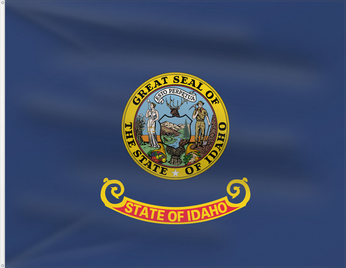 Bandera, con dos ojales metálicos y lado del asta reforzado: Idaho	Idaho, from the xrmap flag collection 2.7	L Idaho	Dell Idaho	ᎠᏓᎰ ᎦᏓᏘ	De l Idaho	Ka hae ‘Ikahō	Idahi	Áadihoo Hahoodzo bidah naatʼaʼí	Флаг Айдахо	Američke savezne države Idaho