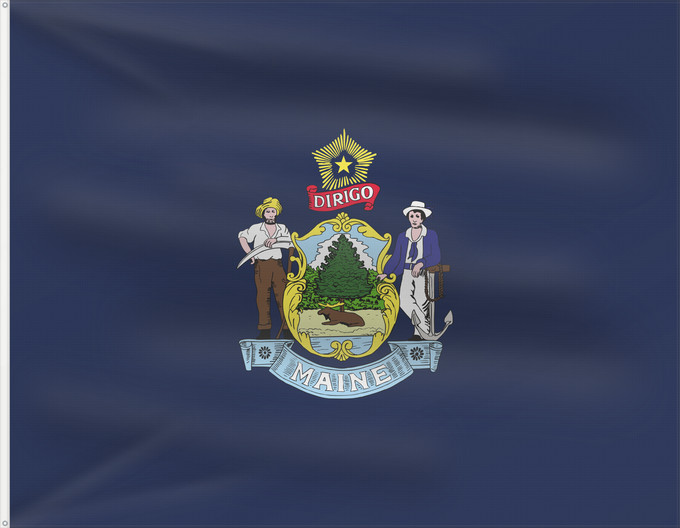 Flag, with two metal eyelets and reinforced hoist: Maine