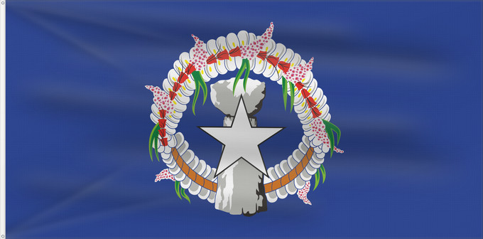 Bandera, con dos ojales metálicos y lado del asta reforzado: Northern Mariana Islands