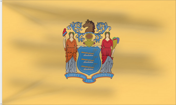 Bandera, con dos ojales metálicos y lado del asta reforzado: New Jersey	'État du New Jersey	Nueva Jersey
