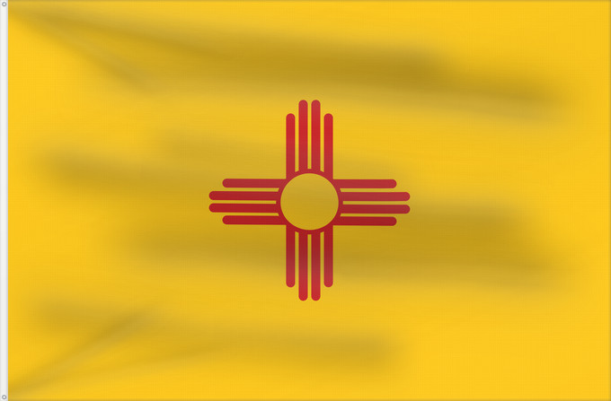 Flag, with two metal eyelets and reinforced hoist: New Mexico	Nouveau-Mexique	Nuevo México	Nuovo Messico