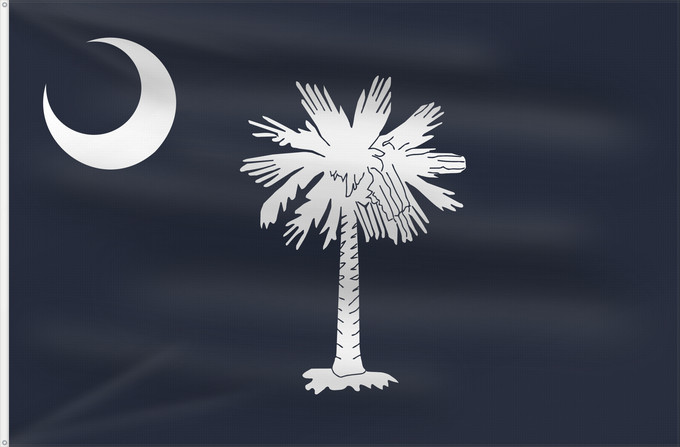 Bandera, con dos ojales metálicos y lado del asta reforzado: South Carolina Caroline du Sud Carolina del Sur Carolina del Sud علم كارولاينا الجنوبية ᏐᎦᎴᏂ ᎦᏓᏘ Ka hae Kalolaina Hema Carolinae Meridionalis Shádiʼááhjí Kééláanah Hahoodzo bidah naatʼaʼí Флаг Южной Каролины Američke savezne države Južne Karoline