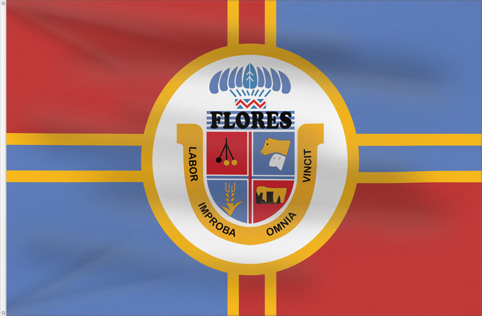 Drapeau, avec deux œillets métalliques et guindant renforcé : Flores Department Flores