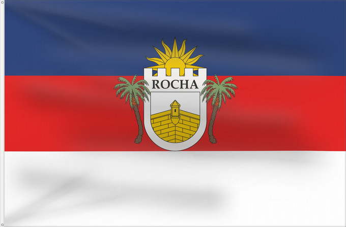 Drapeau, avec deux œillets métalliques et guindant renforcé : Rocha Department	Rocha 	Departamento de Rocha, Uruguay	Rocha