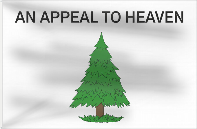 Flagge, mit zwei Metallösen und verstärktem Besatzband: An Appeal to Heaven	An Appeal to Heaven Flag  also called the Pine Tree Flag