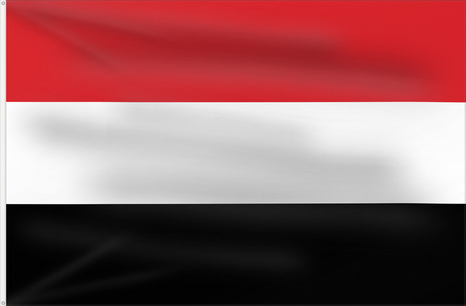 Flag, with two metal eyelets and reinforced hoist: Yemen	Yémen	Yemen. Proporciones 2 3	Jemen	ﻋﻠﻢ الجمهورية ﺍﻟﻴﻤنية	Jemeno	Флаг Йемена	Jemna