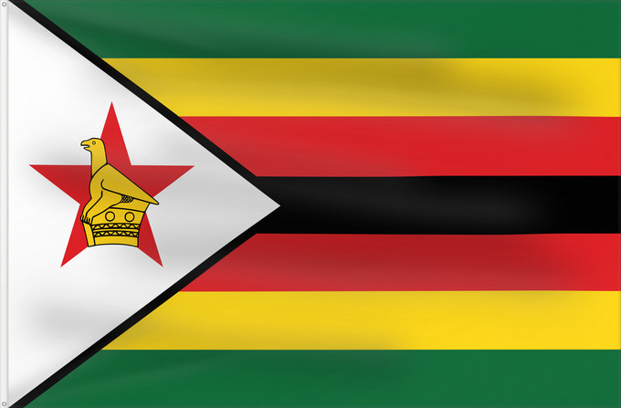 Flag, with two metal eyelets and reinforced hoist: Zimbabwe Zimbabue Simbabwe Zimbawe Zimbabwes Zimbabvo Mbendera ya Zimbabwe Zimbabveja Mureza weZimbabwe Folaga ye Zimbabwe Folaga la Zimbabwe Folaga la Zimbagwe
