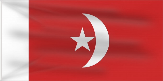 Drapeau, avec deux œillets métalliques et guindant renforcé : Umm al-Qaiwain	Umm al-Quwain	علم إمارة أم القيوين